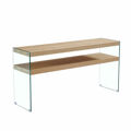 Consola Dkd Home Decor Cristal Transparente Mdf Marrom Claro Moderno (160 X 45 X 80 cm)