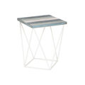 Mesa de Apoio Dkd Home Decor Natural Metal Madeira Azul Celeste 40 X 40 X 51 cm