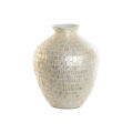 Vaso Dkd Home Decor 30 X 30 X 36 cm Natural Branco Madrepérola Mediterrâneo Folha de Planta