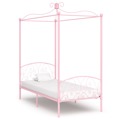 Estrutura de Cama com Dossel 90x200 cm Metal Cor-de-rosa