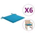Almofadões P/ Cadeiras Jardim 6 pcs 50x50x4 cm Tecido Azul