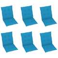Almofadões para Cadeiras de Jardim 6 pcs 100x50x4 cm Azul