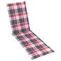 Almofadão Cadeira de Terraço (75+105)x50x4 cm Xadrez Vermelho