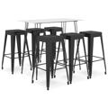 Conjunto de Bar Branco e Preto 7 pcs