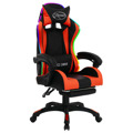 Cadeira Gaming Luzes LED Rgb Couro Artif. Laranja/preto