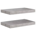 Prateleiras de Parede 2 pcs 40x23x3,8 cm Mdf Cinzento-cimento