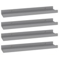 Prateleiras de Parede 4 pcs 40x9x3 cm Cinzento