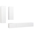 Conjunto de Móveis de Tv Contraplacado Branco 4 pcs