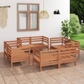 Conjunto Lounge de Jardim Pinho Maciço Castanho Mel 8 pcs