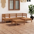 Conjunto Lounge de Jardim Pinho Maciço Castanho Mel 5 pcs