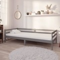 Sofá-cama com Colchão 90x200 cm Pinho Maciço Cinzento