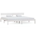 Estrutura de Cama 200x200 cm Pinho Maciço Branco