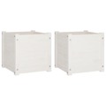 Vasos/floreiras de Jardim 2 pcs 40x40x40 cm Pinho Maciço Branco