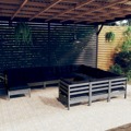 Conjunto Lounge de Jardim C/ Almofadões Pinho Cinza 11 pcs