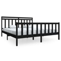 Estrutura de Cama Super King 180x200 cm Madeira Maciça Preto