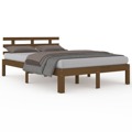 Estrutura Cama King 150x200 cm Madeira Maciça Castanho-mel