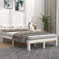 Estrutura de Cama Super King 180x200 cm Madeira Maciça Branco