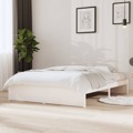 Estrutura de Cama 140x200 cm Madeira Maciça Branco