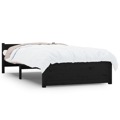 Estrutura Cama Pequena Solteiro 75x190 cm Madeira Maciça Preto