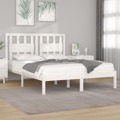 Estrutura de Cama Dupla Pequena 120x190 cm Pinho Maciço Branco