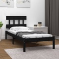 Estrutura de Cama Pequena Solteiro 75x190 cm Madeira Preto