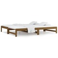 Estrutura Sofá-cama de Puxar 2x(90x200) cm Pinho Castanho-mel