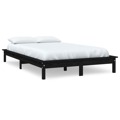 Estrutura de Cama 160x200 cm Pinho Maciço Preto