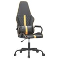 Cadeira Gaming de Massagens Couro Artificial Dourado e Preto