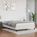 Estrutura de Cama 140x200 cm Couro Artificial Branco