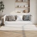 Sofá-cama 100x200 cm Madeira de Pinho Maciça Branco