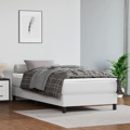 Estrutura de Cama com Molas 90x190 cm Couro Artificial Branco