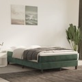 Estrutura de Cama com Molas 120x200 cm Veludo Verde-escuro