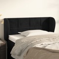 Cabeceira de Cama C/ Abas Veludo 93x23x78/88 cm Preto