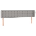 Cabeceira de Cama C/ Abas Tecido 163x23x78/88 cm Cinzento-claro