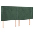 Cabeceira Cama C/ Abas Veludo 203x23x118/128 cm Verde-escuro