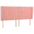 Cabeceira Cama C/ Abas Veludo 163x23x118/128 cm Rosa