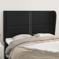 Cabeceira de Cama C/ Abas Couro Artif. 147x23x118/128 cm Preto