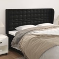 Cabeceira de Cama C/ Abas Couro Artif. 163x23x118/128 cm Preto