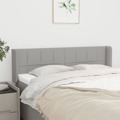 Cabeceira de Cama C/ Abas Tecido 147x16x78/88 cm Cinzento-claro