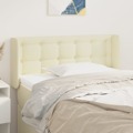 Cabeceira de Cama C/ Abas Couro Artificial 83x16x78/88 cm Creme