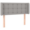 Cabeceira de Cama C/ Abas Tecido 93x16x78/88 cm Cinzento-claro