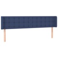 Cabeceira de Cama C/ Abas Tecido 203x16x78/88 cm Azul