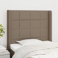 Cabeceira Cama Abas Tecido 103x16x118/128 cm Cinza-acastanhado