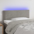 Cabeceira de Cama C/luzes LED Veludo 100x5x78/88 cm Cinza-claro