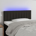 Cabeceira de Cama C/ Luzes LED Tecido 100x5x78/88 cm Preto