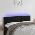 Cabeceira de Cama C/ Luzes LED Veludo 144x5x78/88 cm Preto