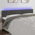 Cabeceira de Cama C/luzes LED Veludo 160x5x78/88cm Cinza-escuro