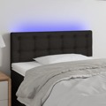 Cabeceira de Cama C/ Luzes LED Tecido 100x5x78/88 cm Preto