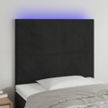 Cabeceira Cama C/ LED Veludo 100x5x118/128 cm Preto