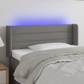 Cabeceira Cama C/ Luzes LED Tecido 83x16x78/88cm Cinza-escuro